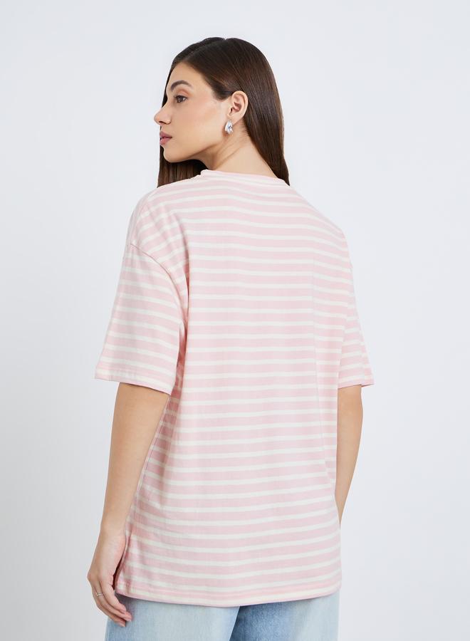 ستايلي تيشيرت مخطط بقصة واسعة - Image 5